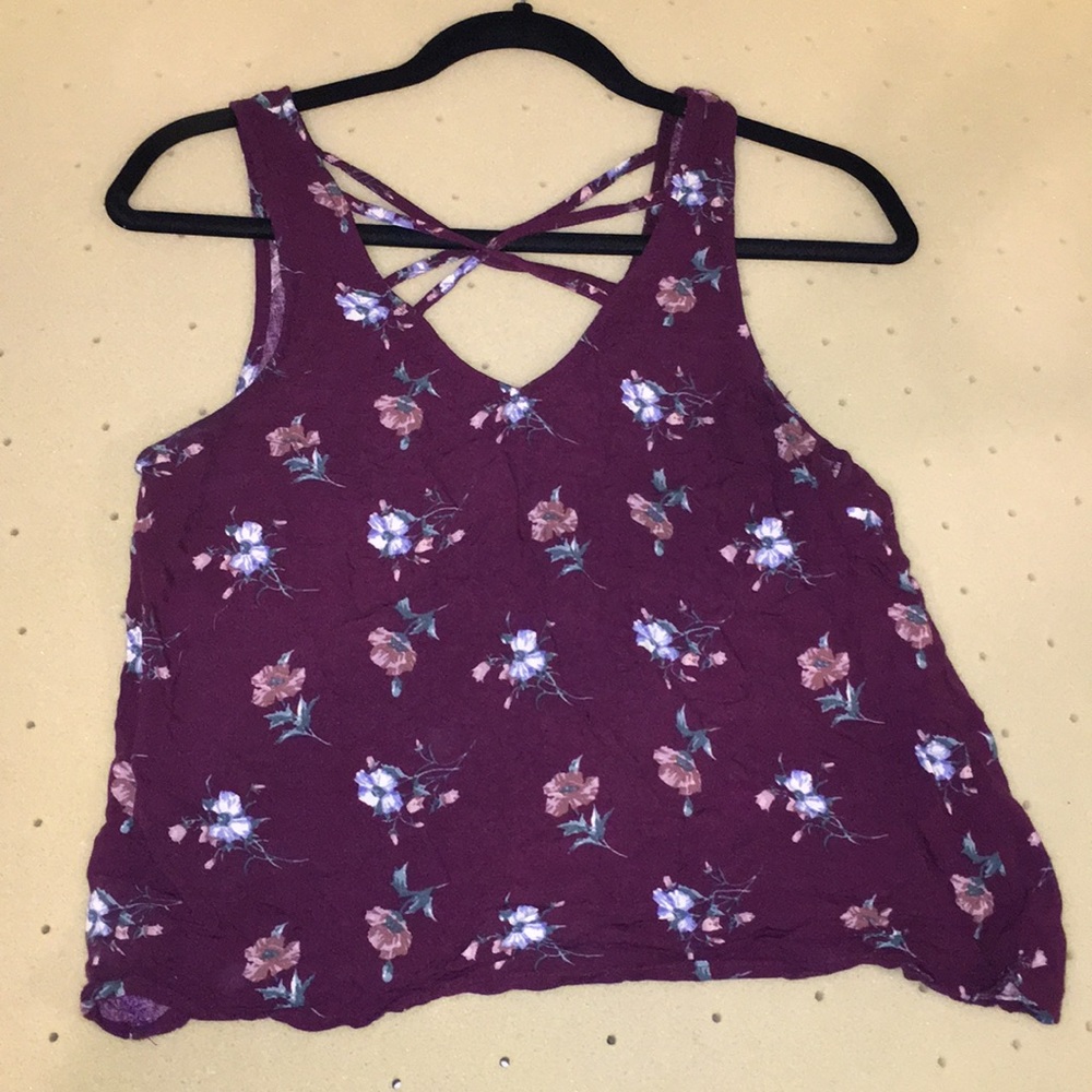 floral cross cross tank